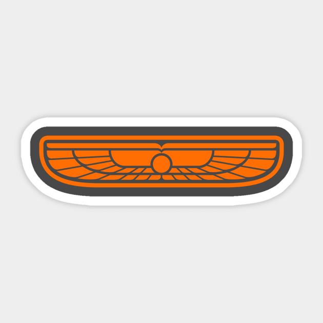 Orange Winged Sun Logo Sticker by Studio Yutani